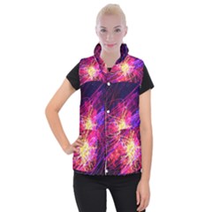 Abstract Cosmos Space Particle Women s Button Up Vest by Pakrebo