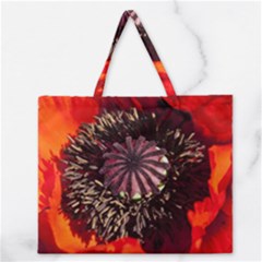 Ornamental Poppies Half Rosette Plant Zipper Large Tote Bag by Pakrebo