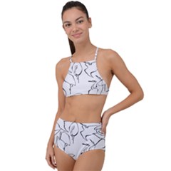 Katsushika Hokusai, Egrets From Quick Lessons In Simplified Drawing High Waist Tankini Set by Valentinaart