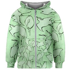 Katsushika Hokusai, Egrets From Quick Lessons In Simplified Drawing Kids  Zipper Hoodie Without Drawstring by Valentinaart