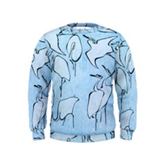 Katsushika Hokusai, Egrets From Quick Lessons In Simplified Drawing Kids  Sweatshirt by Valentinaart