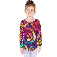 Abstract Background Spiral Colorful Kids  Long Sleeve Tee