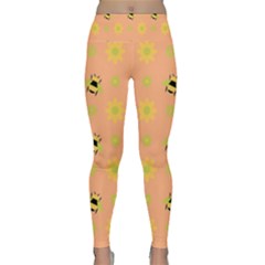 Bee Bug Nature Wallpaper Lightweight Velour Classic Yoga Leggings by HermanTelo