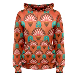 Background Floral Pattern Red Women s Pullover Hoodie