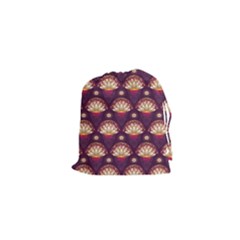 Background Floral Pattern Purple Drawstring Pouch (xs)