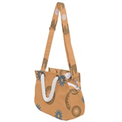 Flowers Screws Rounds Circle Rope Handles Shoulder Strap Bag