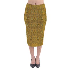 Freedom And Spectacular Butterflies Velvet Midi Pencil Skirt by pepitasart