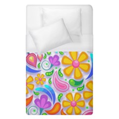 Floral Paisley Background Flower Yellow Duvet Cover (single Size)