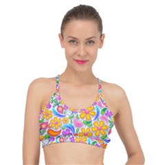 Floral Paisley Background Flower Yellow Basic Training Sports Bra by HermanTelo