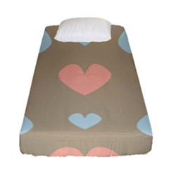 Hearts Heart Love Romantic Brown Fitted Sheet (single Size)