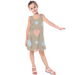 Hearts Heart Love Romantic Brown Kids  Sleeveless Dress