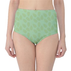 Leaves - Light Green Classic High-waist Bikini Bottoms by WensdaiAmbrose