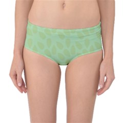 Leaves - Light Green Mid-waist Bikini Bottoms by WensdaiAmbrose