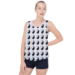 Yin Yang Pattern Bubble Hem Chiffon Tank Top by Valentinaart