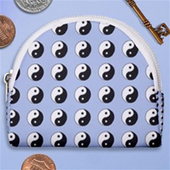 Yin Yang Pattern Horseshoe Style Canvas Pouch by Valentinaart