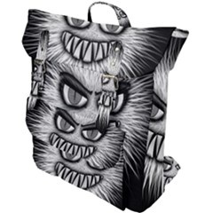 Monster Black White Eyes Buckle Up Backpack