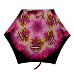 Monster Pink Eyes Aggressive Fangs Mini Folding Umbrellas by HermanTelo