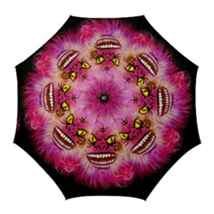 Monster Pink Eyes Aggressive Fangs Golf Umbrellas by HermanTelo