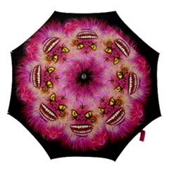 Monster Pink Eyes Aggressive Fangs Hook Handle Umbrellas (small) by HermanTelo