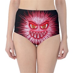 Monster Red Eyes Aggressive Fangs Classic High-waist Bikini Bottoms