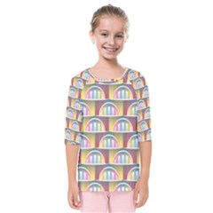 Seamless Pattern Background Abstract Kids  Quarter Sleeve Raglan Tee