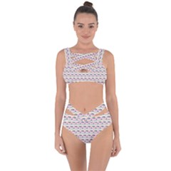 Seamless Pattern Background Cube Bandaged Up Bikini Set 