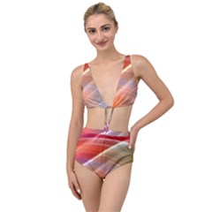 Wave Background Pattern Abstract Tied Up Two Piece Swimsuit