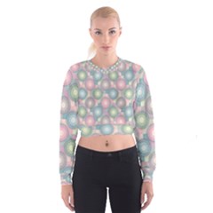 Seamless Pattern Pastels Background Cropped Sweatshirt