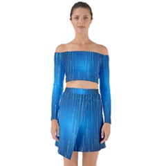 Abstract Line Space Off Shoulder Top With Skirt Set by HermanTelo