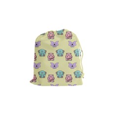 Animals Pastel Children Colorful Drawstring Pouch (small)