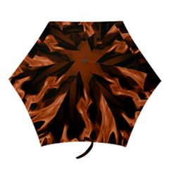 Smoke Flame Abstract Orange Red Mini Folding Umbrellas