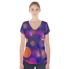 Seamless Pattern Design Tiling Short Sleeve Front Detail Top by HermanTelo