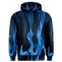 Smoke Flame Abstract Blue Men s Overhead Hoodie View1