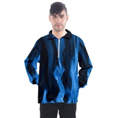 Smoke Flame Abstract Blue Men s Half Zip Pullover