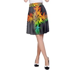 Smoke Rainbow Abstract Fractal A-line Skirt by HermanTelo