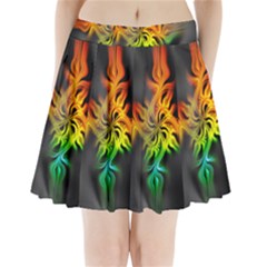 Smoke Rainbow Abstract Fractal Pleated Mini Skirt by HermanTelo