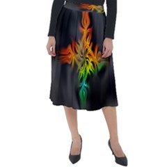 Smoke Rainbow Abstract Fractal Classic Velour Midi Skirt  by HermanTelo