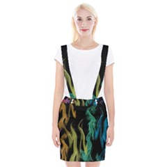 Smoke Rainbow Colors Colorful Fire Braces Suspender Skirt