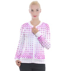 Square Pink Pattern Decoration Casual Zip Up Jacket by HermanTelo