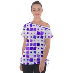 Square Purple Angular Sizes Tie-up Tee