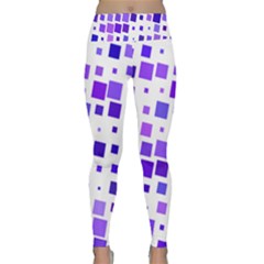 Square Purple Angular Sizes Lightweight Velour Classic Yoga Leggings by HermanTelo