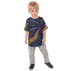 Stars Space Firework Burst Light Kids  Raglan Tee