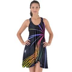 Stars Space Firework Burst Light Show Some Back Chiffon Dress