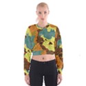 Map Geography World Yellow Cropped Sweatshirt View1