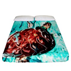 Tortoise Marine Animal Shell Sea Fitted Sheet (california King Size)