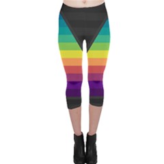 Background Rainbow Stripes Bright Capri Leggings  by Pakrebo