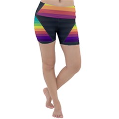 Background Rainbow Stripes Bright Lightweight Velour Yoga Shorts by Pakrebo