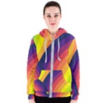 Background Rainbow Colors Colorful Women s Zipper Hoodie