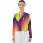 Background Rainbow Colors Colorful Women s Slouchy Sweat