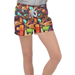 Graffiti Mural Street Art Wall Art Women s Velour Lounge Shorts